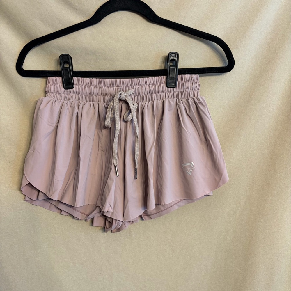 Luogongzi Women's M Mauve/Pink Flowy Running Shorts